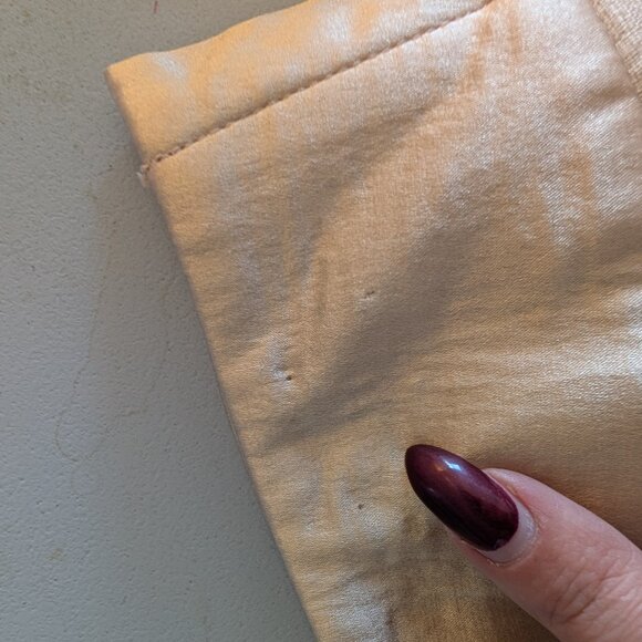 St John Collection Beige Linen Blend Pleated Skirt Silk Waistband Size 10 - Picture 7 of 10